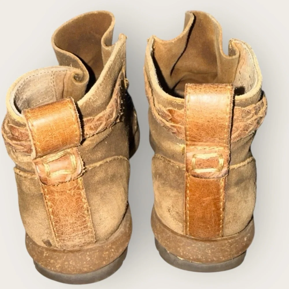 πΊBorn Temple Destressed Brown Suede Ankle Boots - Picture 4 of 5